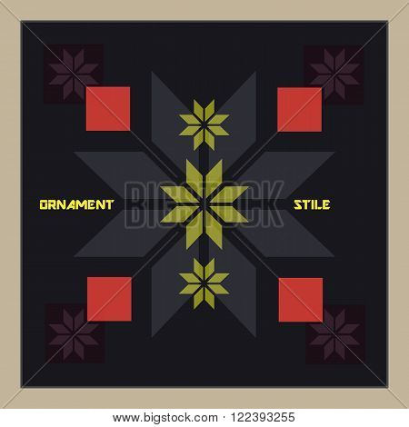 Ornament style.  Abstract card. Geometric vector illustration