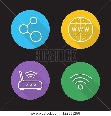 wifi flat linear icons set vector photo bigstock