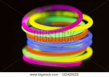 Colorful fluorescent light neon on blanck background