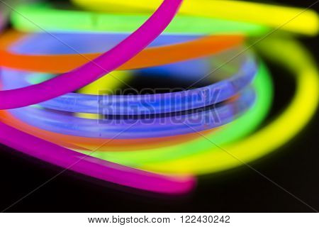 Colorful fluorescent light neon on blanck background