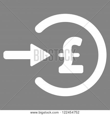 Pound Income vector icon. Pound Income icon symbol. Pound Income icon image. Pound Income icon picture. Pound Income pictogram. Flat pound income icon. Isolated pound income icon graphic.