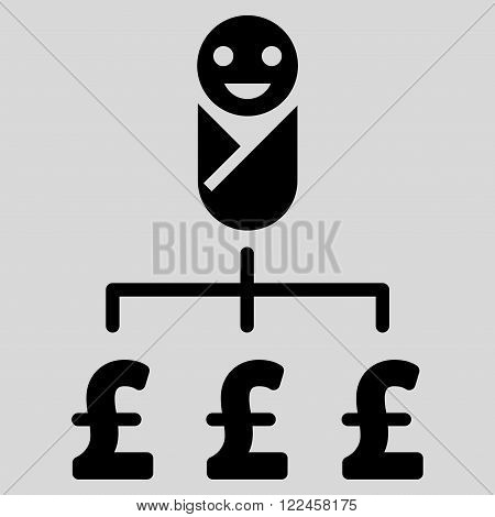 Kid Pound Expenses vector icon. Kid Pound Expenses icon symbol. Kid Pound Expenses icon image. Kid Pound Expenses icon picture. Kid Pound Expenses pictogram. Flat kid pound expenses icon.