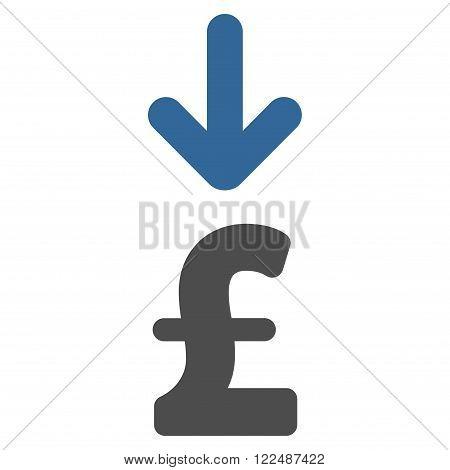 Pound Income vector icon. Pound Income icon symbol. Pound Income icon image. Pound Income icon picture. Pound Income pictogram. Flat pound income icon. Isolated pound income icon graphic.