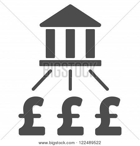 Bank Pound Payments vector icon. Bank Pound Payments icon symbol. Bank Pound Payments icon image. Bank Pound Payments icon picture. Bank Pound Payments pictogram. Flat bank pound payments icon.