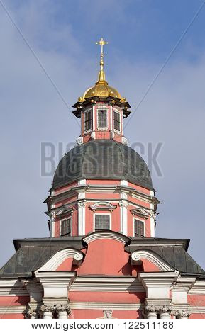Church of the Annunciation of the Alexander Nevsky Lavra ancient monastery in Baroque style in center of St.Petersburg Russia.