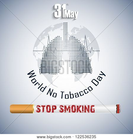 Illustration of Stop smoking for 31st May the World No Tobacco Day
