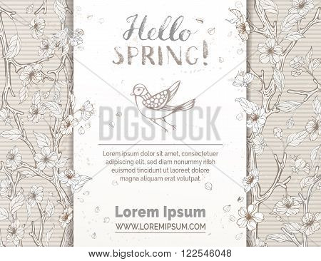 Retro Spring Card Template.