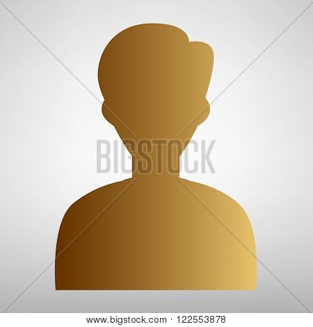 User avatar. Anonimus sign. Flat style icon with golden gradient