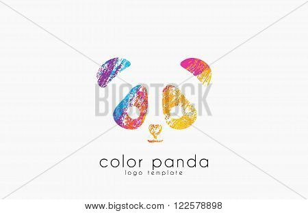 Panda logo design. Color panda. Animal lofo. Creative logo. Sweet logo.