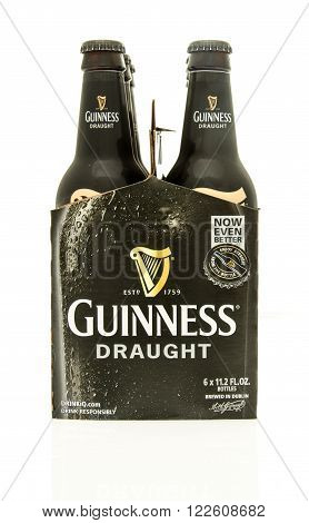 Winneconne WI - 15 March 2016: A six pack of Guinness draught beer