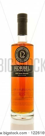 Winneconne WI - 19 March 2016: A bottle of Korbel fine age brandy