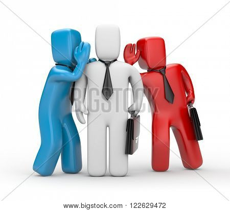 Businessman spying on other people's business secrets