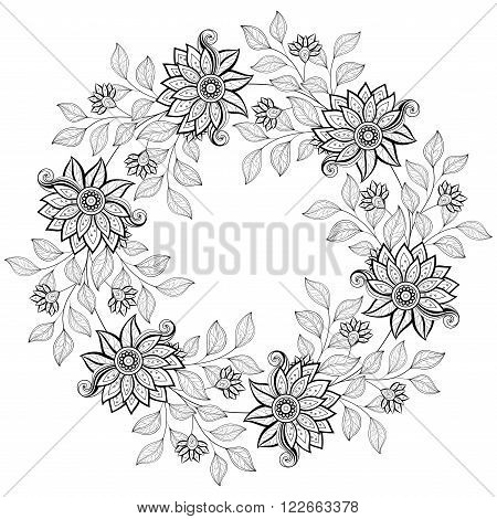 Vector Monochrome Floral Background