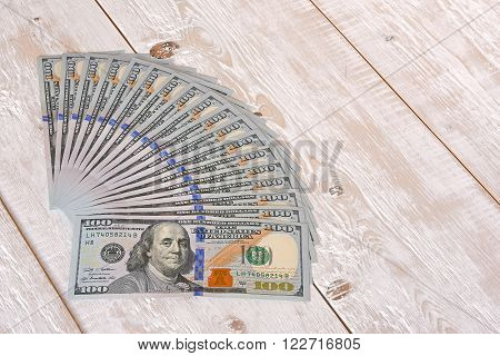 The American dollars spread out to desktop a fan