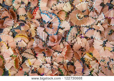 Background Of Multicolor Pencil Shavings.