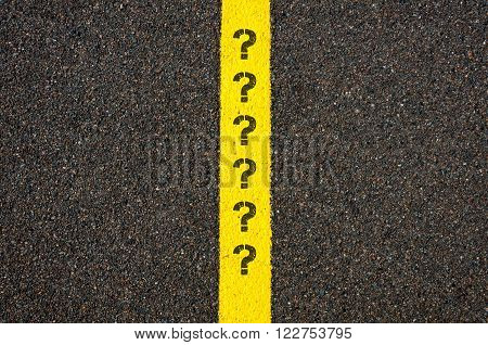 Road Marking Yellow Line With Question Marks