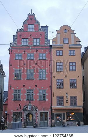Stockholm, Sweden - March, 16, 2016: multystoried inhabited buildings in Stockholm, Sweden 