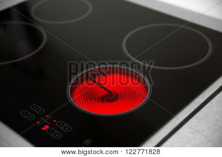 Electric hob closeup
