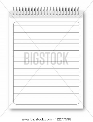 Beyaz arka plan üzerinde izole boş Spiral defter