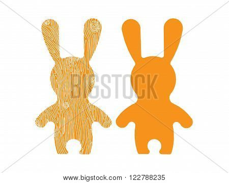 Vectorr rabbit illustration. Adorable hare family in flat style. Vector hare icon. Bunny cartoon flat style icons.