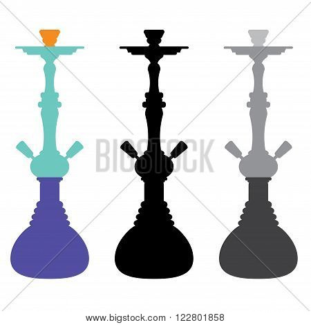 Set of three hokah silhouettes isolated on white background. eps10