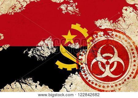 Angola flag with some soft highlights and folds