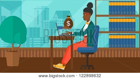 Business woman working in office.