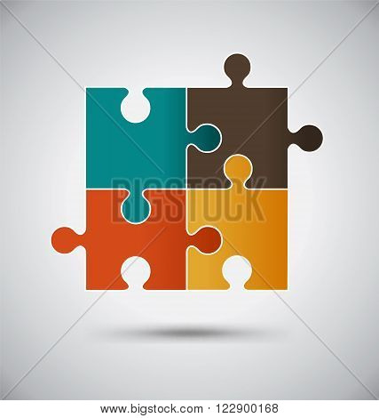 Abstract Vintage colorful Vector Puzzle jigsaw Design