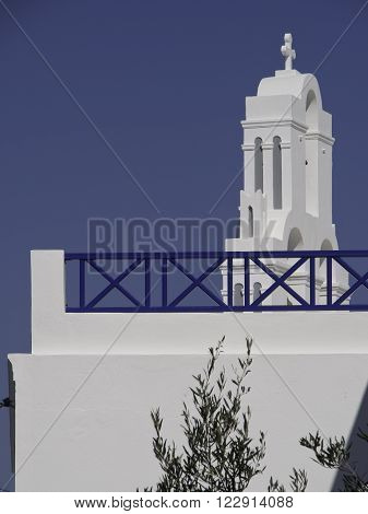 the Island of santorini in the mediterranean sea