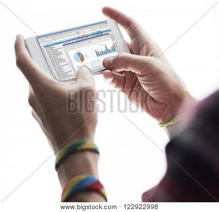 Spreadsheet Document Financial Report Concept