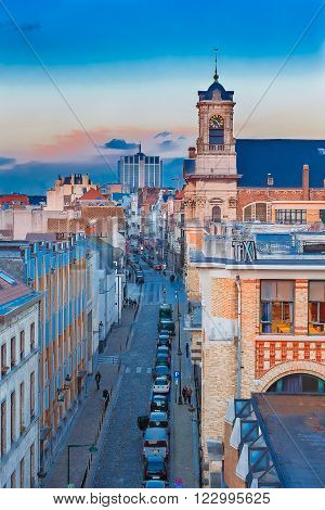 Cityscape Of Brussels At Sunset