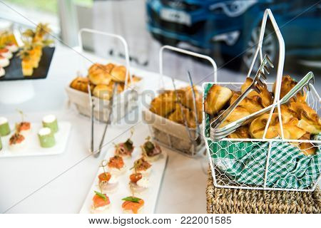 Coffee Break Prepare For Serve Guests Attending Seminar During Break Time In Meeting Room