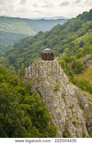 Landscape in the strandja National park ,close up of a observation post