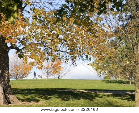 Golfer Wandern im Herbst