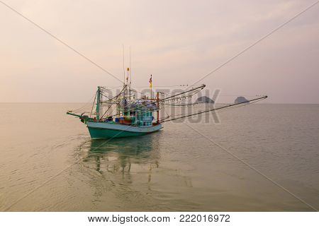 thai fishery boat in prachuap khiri khan southern of thailand