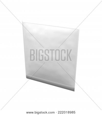 Plastic Gusseted Shaped Bag Food Sachet Packaging Pouch Mockup   for Design Project - Mock Up 3D illustration Isolate on White Background