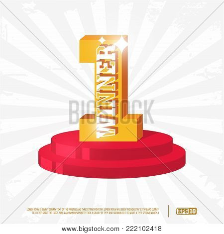 Number one a white background. Modern professional illustration.