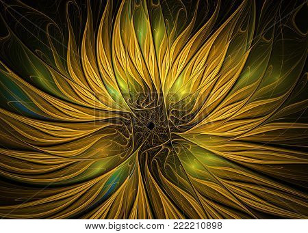 Fractal Abstract Marbling Floral Ebru   Background -  Fractal Art