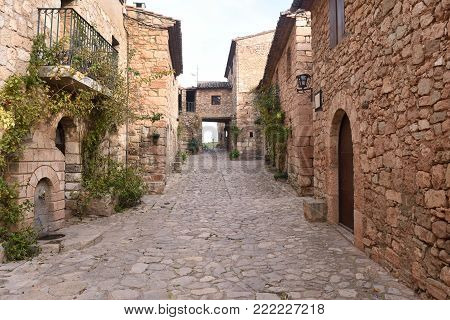 street of  Siurana village, El Priorat, Tarragona province, Catalonia, Spain