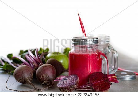 Healthy Dietary Detox Food, Fresh Smoothie Frim Young Red Beets