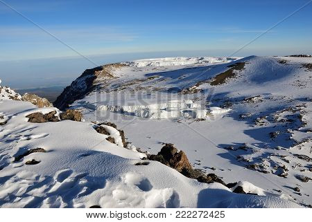 Uhuru peak, top of Kilimanjaro (5.895 m) - highest mountain in Africa. Tanzania