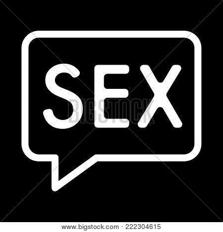 Inscription of sex simple vector icon. Black and white illustration of sex word. Outline linear sex icon. eps 10