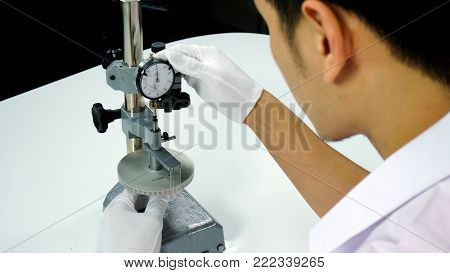 Dial Test Indicator on the stand for accurate measurement in a Metrology lab