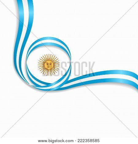 Argentinean flag wavy abstract background. Vector illustration.