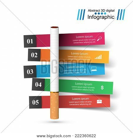 Business illustration of a cigarette and harm.