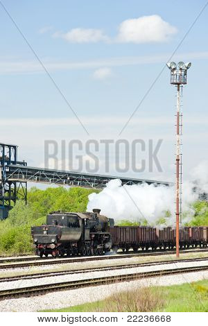 steam freight train in Tuzla region, Bosnia and Hercegovina