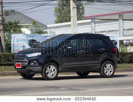 CHIANG MAI, THAILAND -JANUARY 8 2018: Private car Ford Ecosport Suv car for Urban User. On road no.1001 8 km from Chiangmai Business Area.