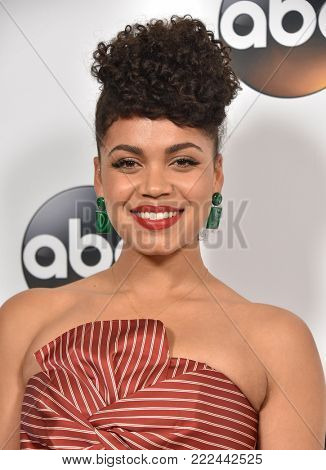LOS ANGELES - JAN 08:  Barrett Doss arrives for the ABC Winter 2018 TCA Event on January 08, 2018 in Pasadena, CA                