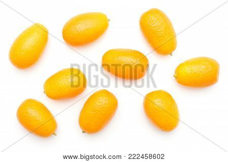 Kumquat top view isolated on white background