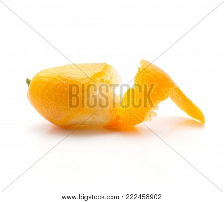 One peel kumquat isolated on white background